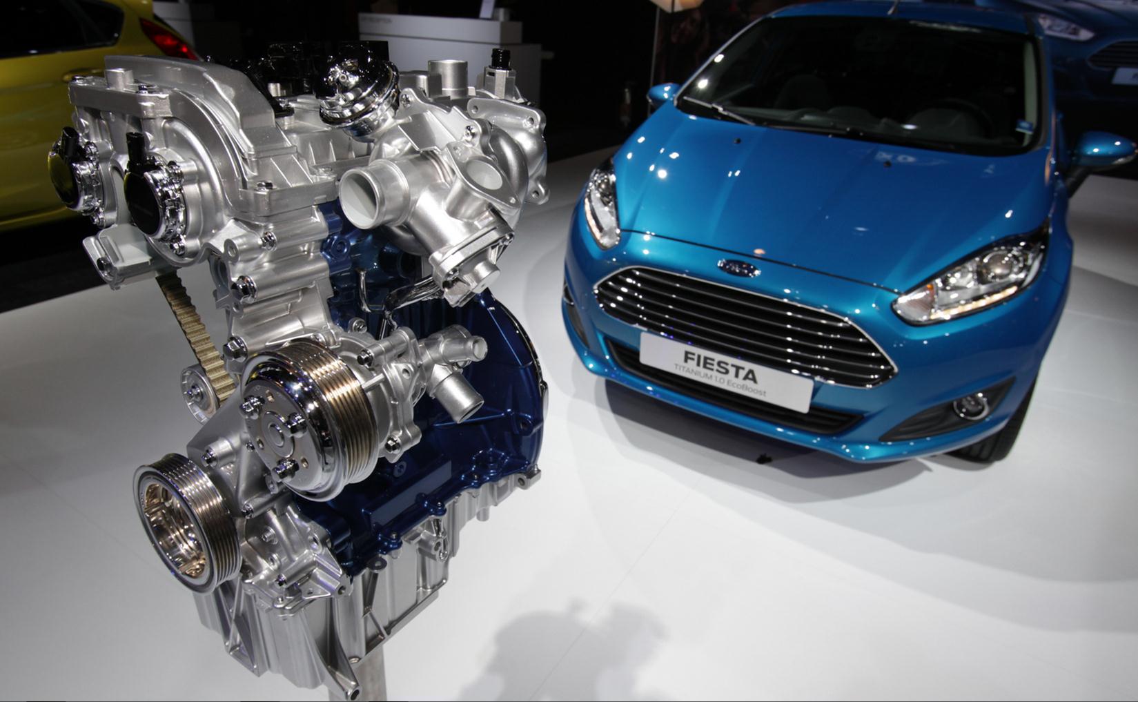 Detailed view of a car engine